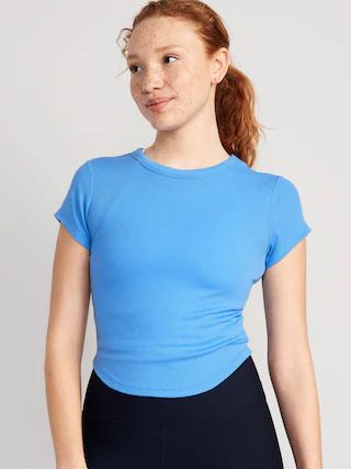 Short-Sleeve UltraLite Cropped Rib-Knit T-Shirt for Women | Old Navy (US)