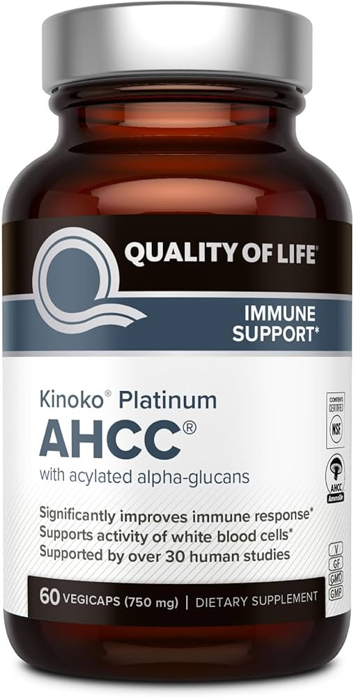 Quality of Life Premium Kinoko Platinum AHCC Herbal Supplement, 750mg per Capsule, for Immune Sup... | Amazon (US)