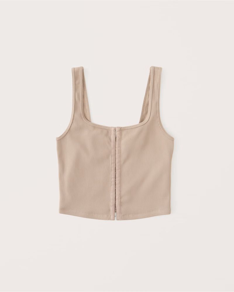 Seamless Rib Fabric Hook-and-Eye Tank | Abercrombie & Fitch (US)