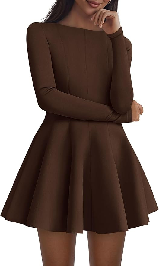 PRETTYGARDEN Fall Cocktail Dresses for Women Elegant Classy Wedding Guest 2025 Long Sleeve Homeco... | Amazon (US)