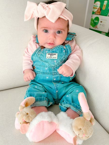 Loving these baby overalls with hearts from Carter’s ! 😍😍 the bunny slippers are from Doudouet compagnie my sister found them for her at TJ max! 

#LTKkids #LTKunder50 #LTKbaby