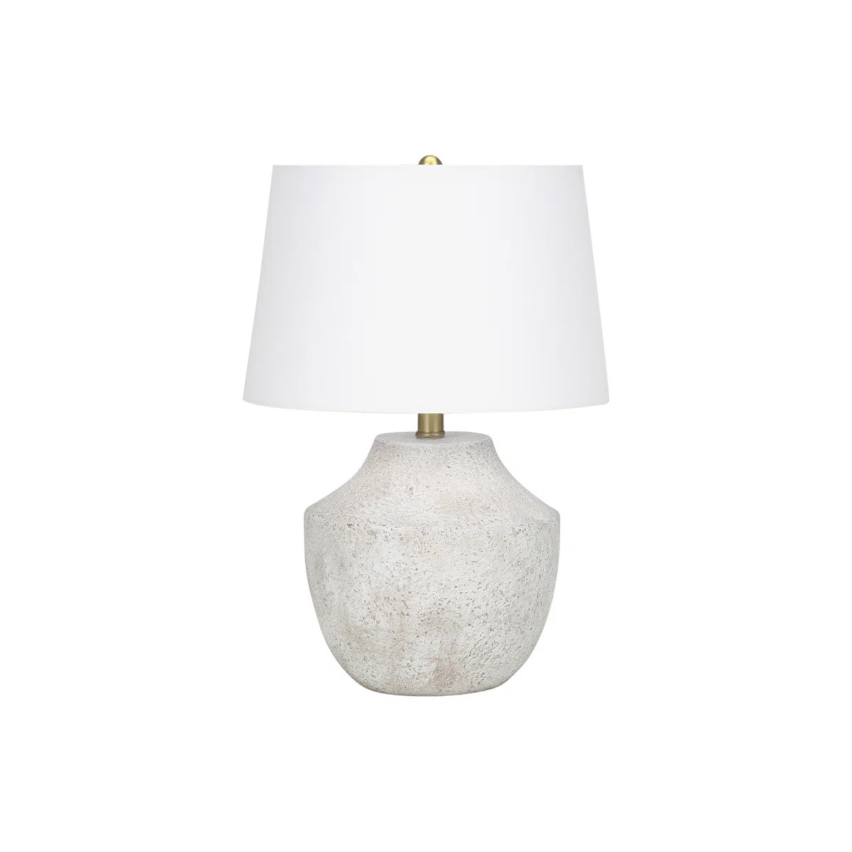 Lighting, 20"H, Table Lamp, Cream Concrete, Ivory / Cream Shade, Modern | Wayfair North America