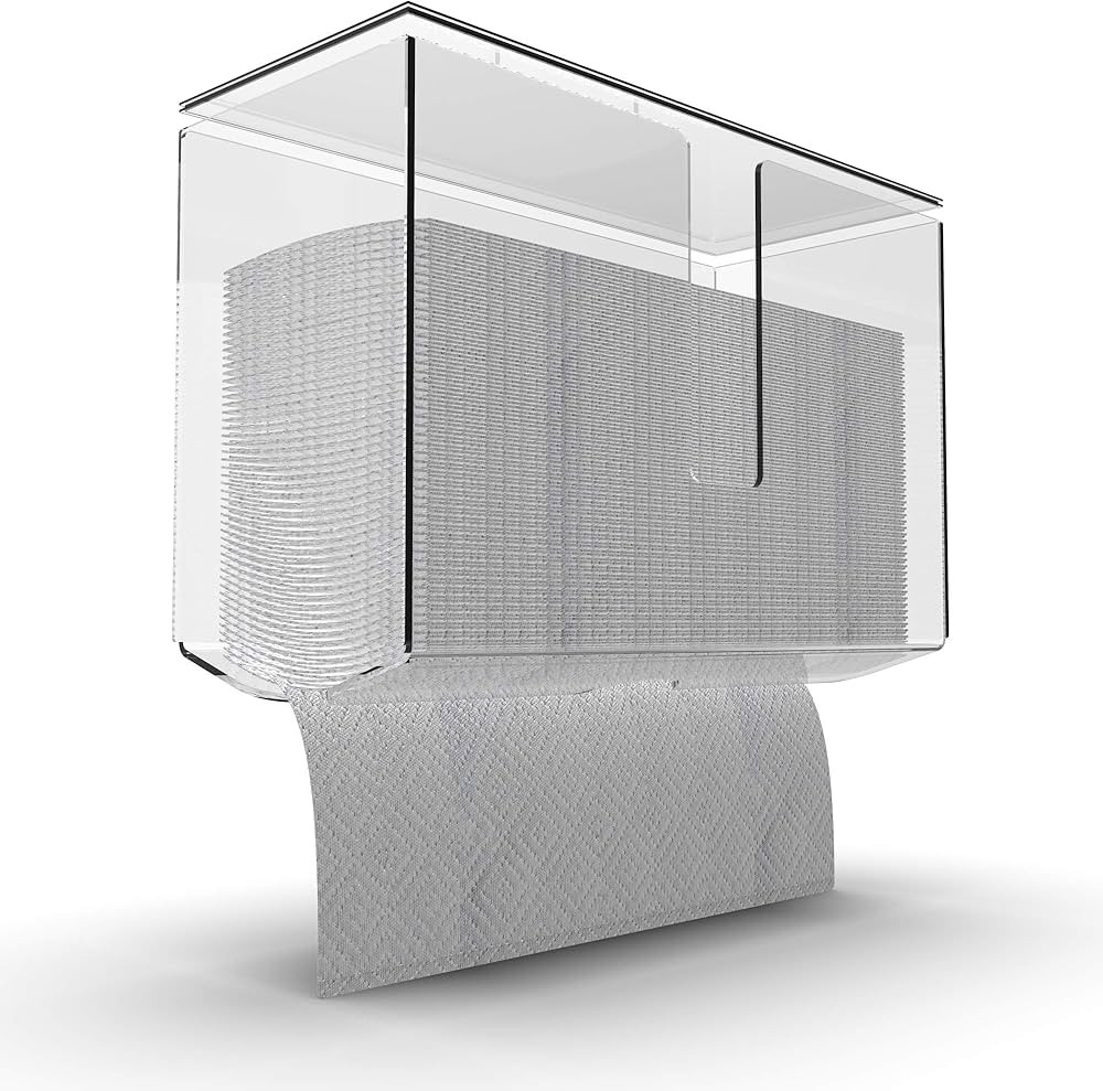 Cq acrylic Wall Mount Paper Towel Dispenser with Lid,Clear Folded Paper Towel Holder for Bathroom... | Amazon (US)