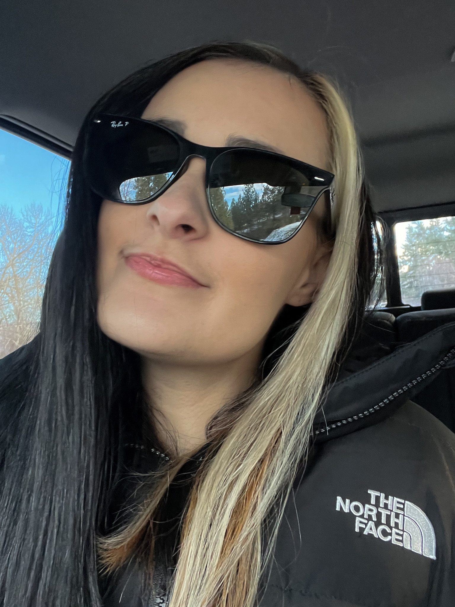 Obsessed with my new sunglasses! 🤩 I’ve always worn the classic Ray ban wayfarer style, but my husband upgraded my glasses this Christmas! I love that the lenses go all the way to the edge of the frame. So sleek! 

Sunglasses, gifts for her, eyewear