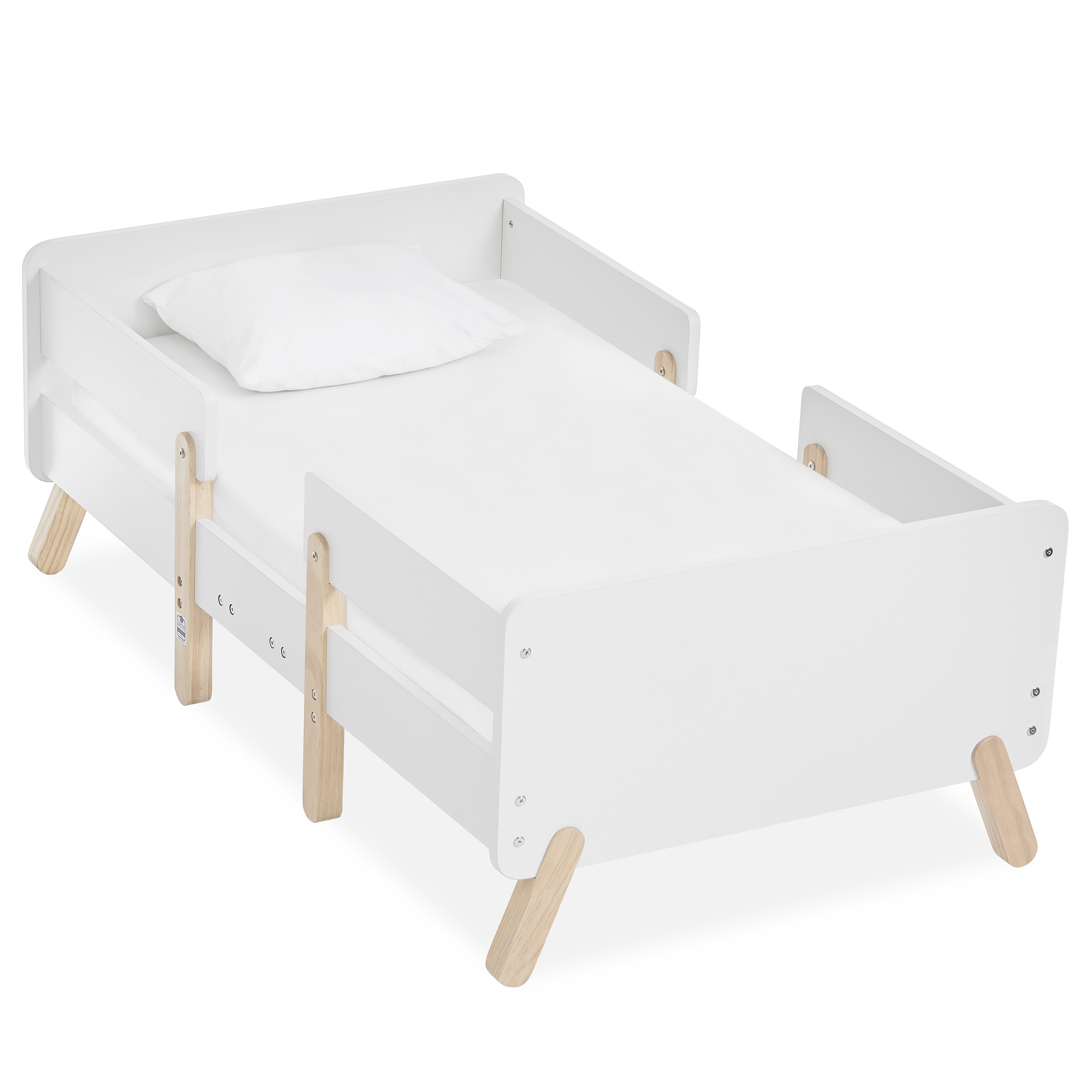 Dream on Me Osko Convertible Toddler Bed, JPMA & Greenguard Gold Certified, White/Natural - Walma... | Walmart (US)