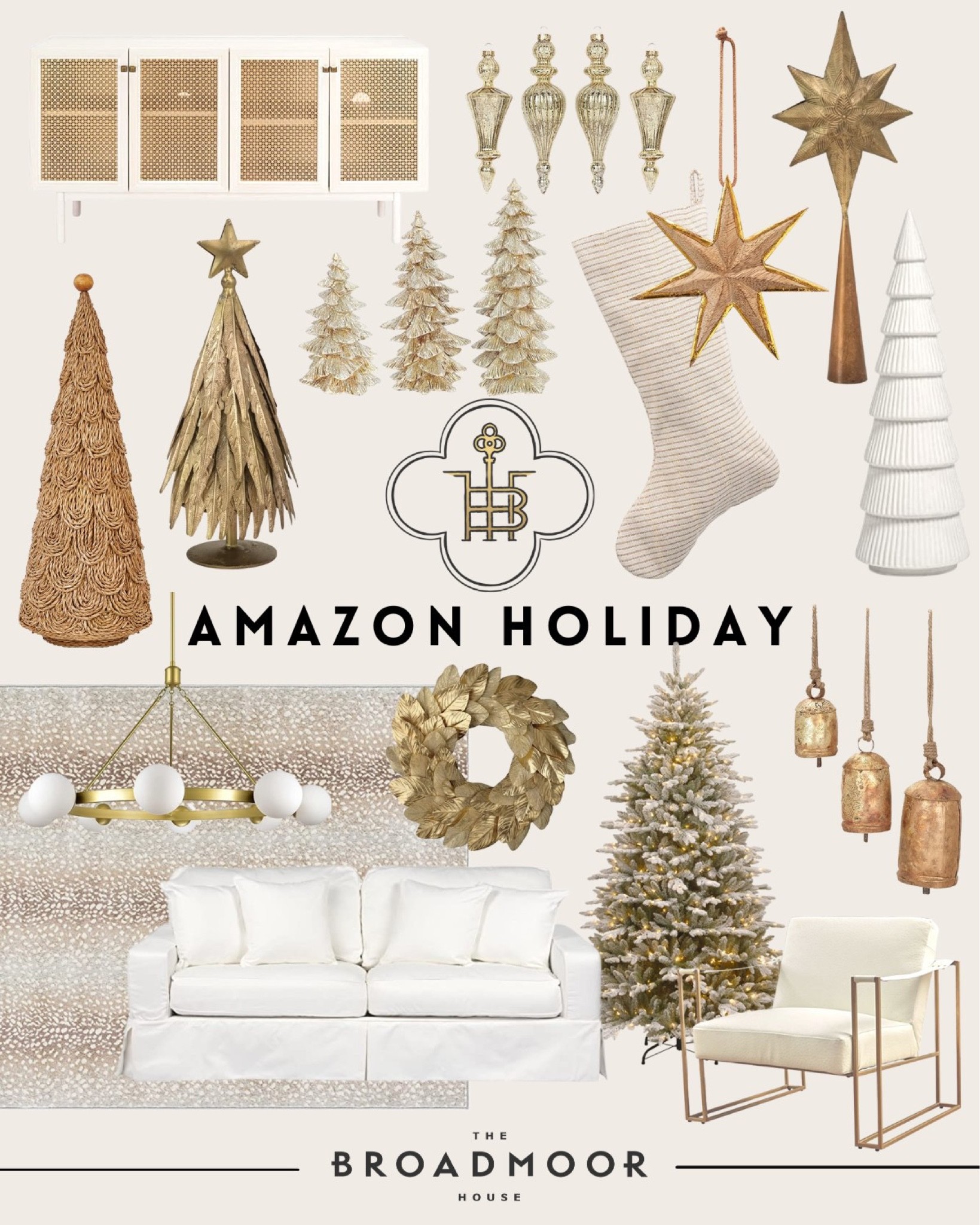 Christmas tree, Christmas bells, gold Christmas, white Christmas, neutral decor, Amazon Home, Amazon finds, shelf decor, bookcase, gold furniture, modern furniture, white upholstery, white chair, white bed, white bedroom, 

#LTKstyletip #LTKhome #LTKHoliday