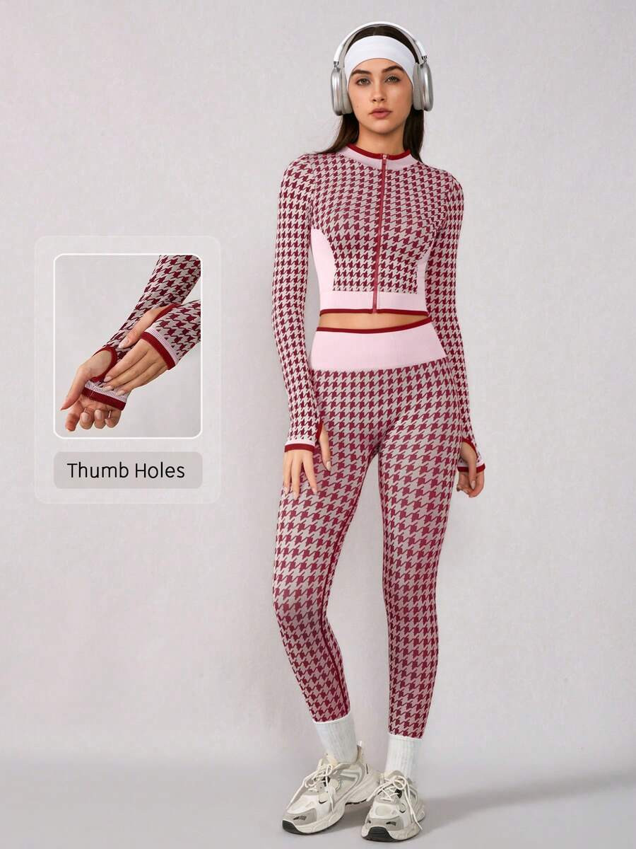 NcmRyu 1 Set Women's Slim Fit Outdoor Fitness Workout Running Yoga Sports Suit | SHEIN