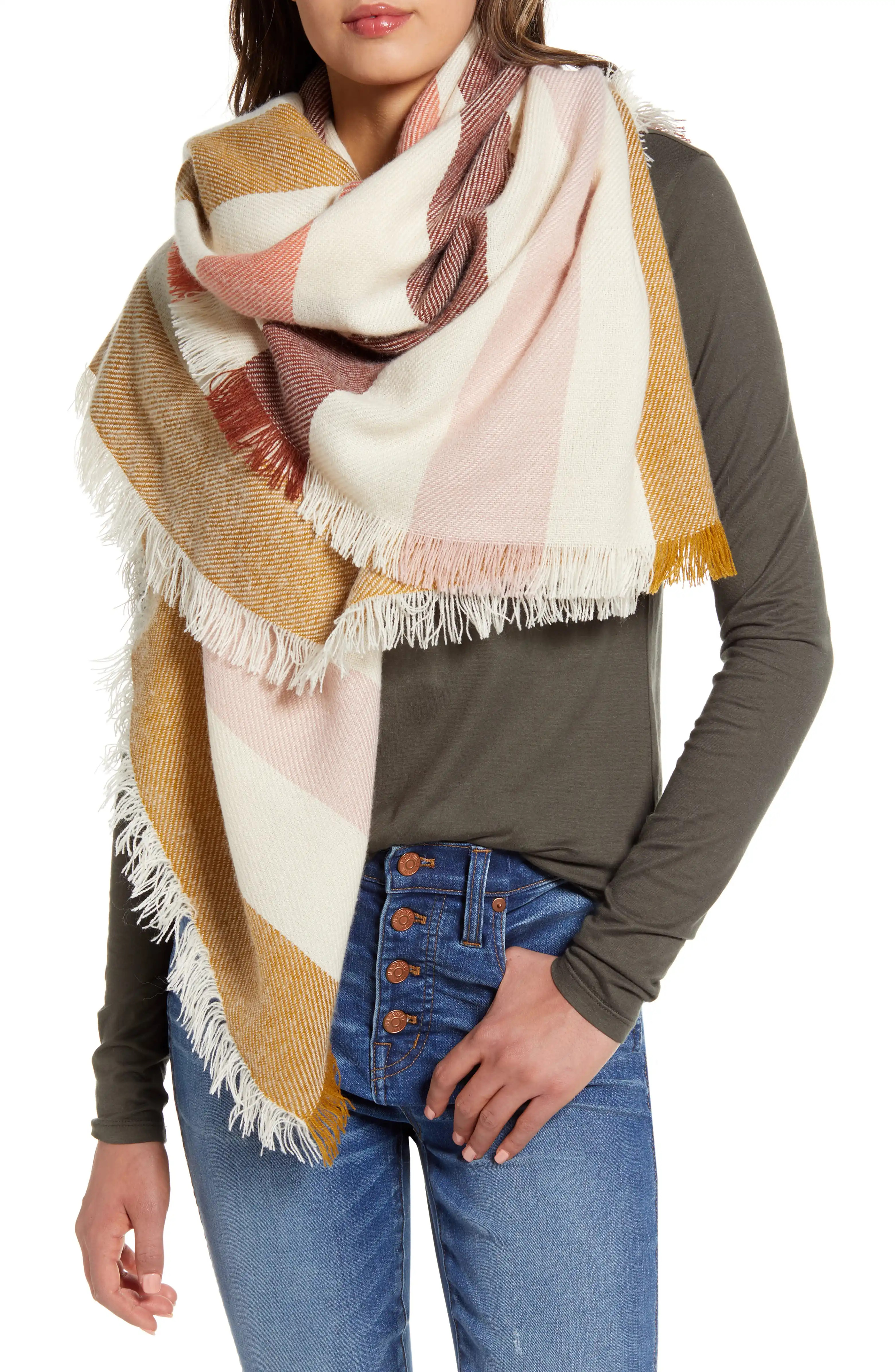 Bold Stripe Blanket Square Scarf | Nordstrom