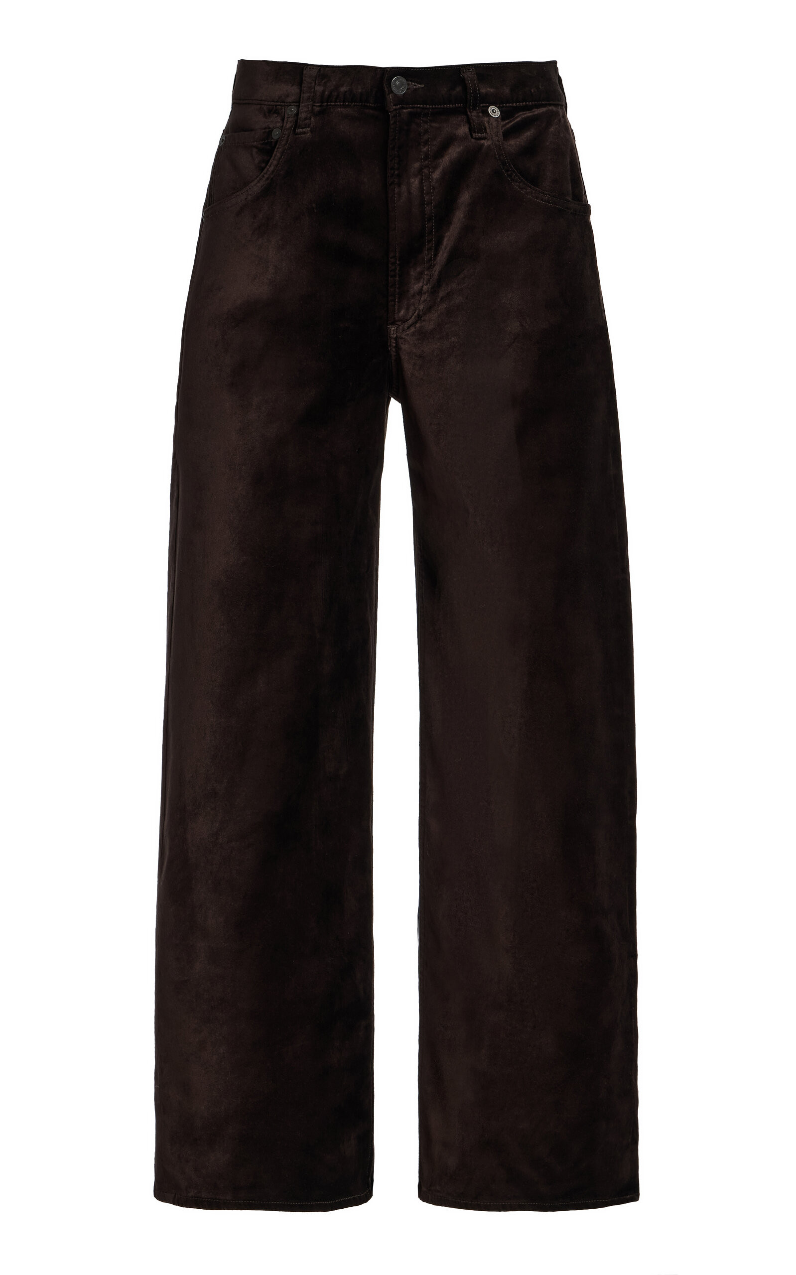 Ayla Stretch-Velvet Mid-Rise Wide-Leg Jeans | Moda Operandi (Global)