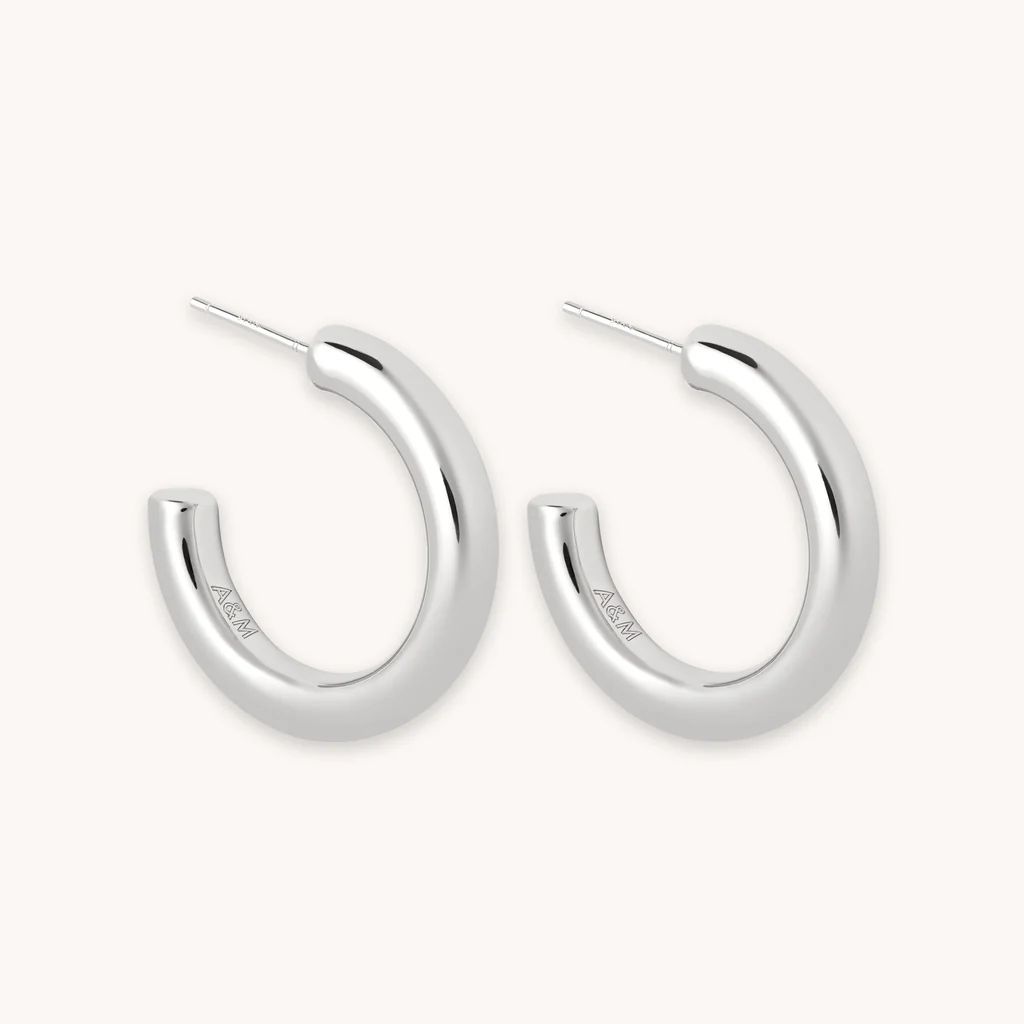 Essential Medium Hoops in Silver | Astrid and Miyu