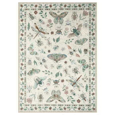 Insect Print Washable Area Rugs,Soft Rugs,Ultra-Thin Non-Shedding Modern Bedroom Rug, Stain Resistant Throw Rug Large Carpet.(Beige) | Wayfair North America