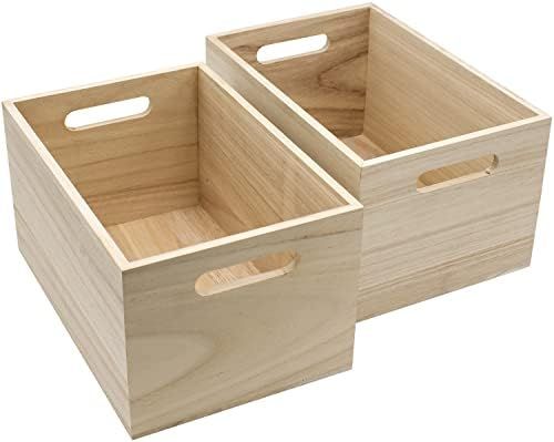 Sorbus Unfinished wood crates - Organizer bins, wooden box for Pantry organizer Storage, Closet, ... | Amazon (US)