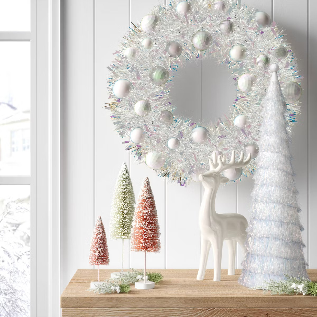 18" Christmas Tinsel Tree Decor Iridescent - Wondershop™ | Target