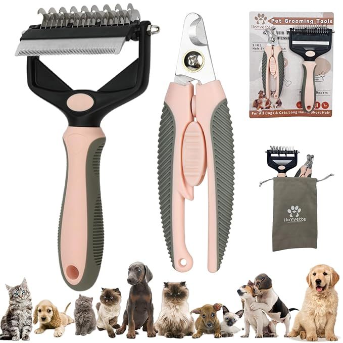 Pet Grooming Brush for Shedding Dog Shedding Brush Cat Brush for Long Short Haired,Undercoat Rake... | Amazon (US)