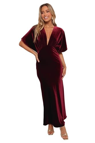 Petal & Pup Women's Ricki Velvet Maxi Dress-Wine | Amazon (US)