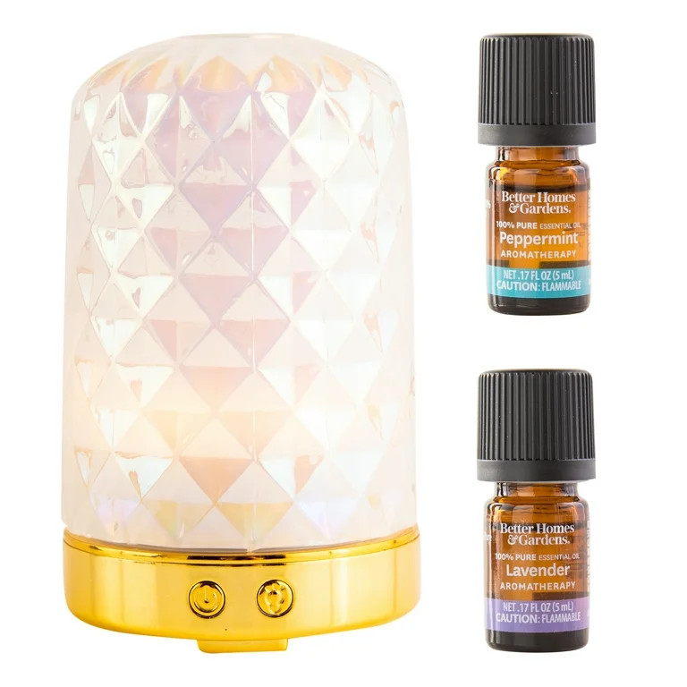 Better Homes & Gardens 3 Piece Diffuser Set, Textured Iridescent, 100 mL | Walmart (US)
