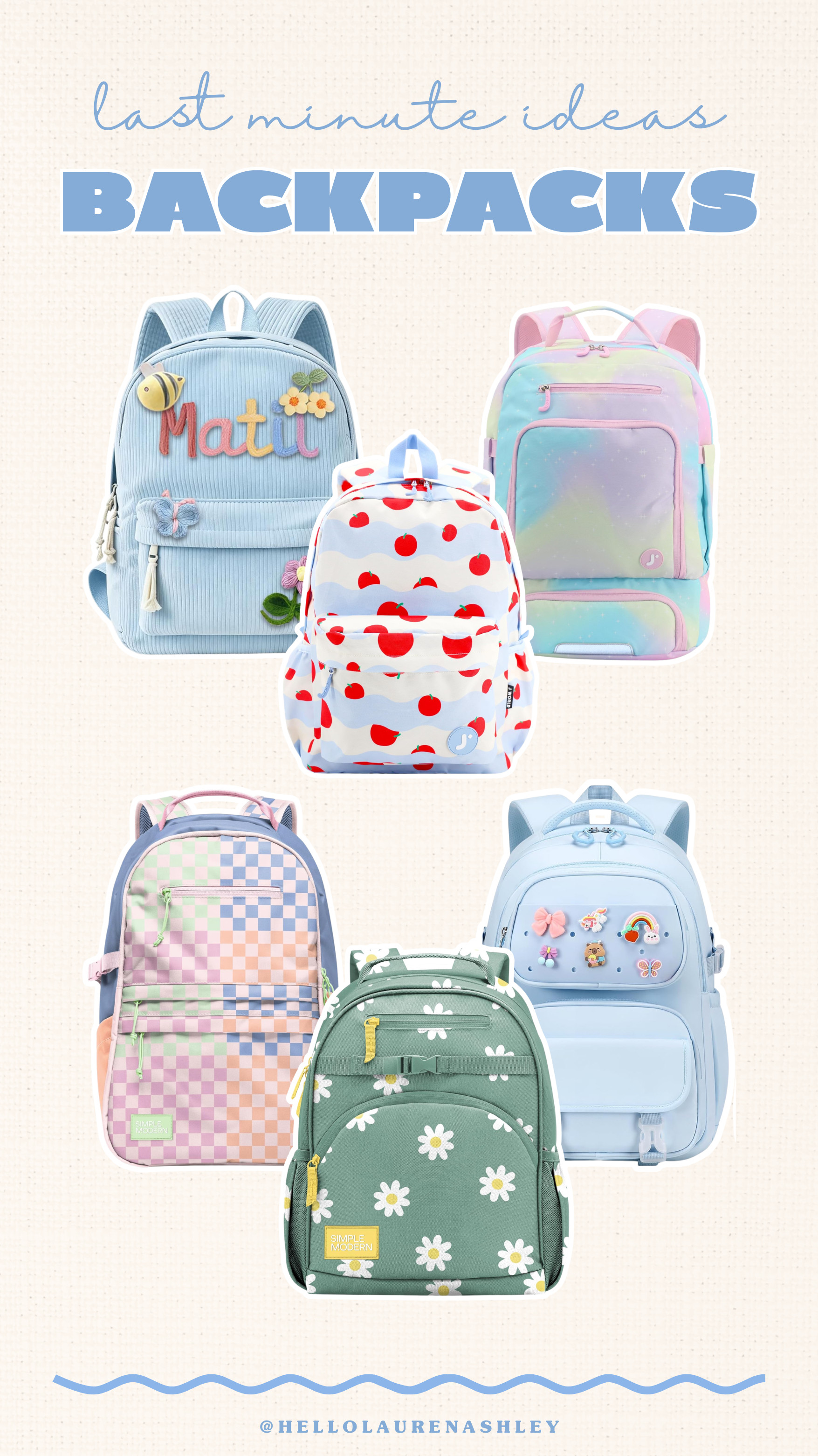 Last minute back to school backpack ideas 🎒 rounding up the cutest girls backpacks for back to school, from personalized corduroy backpacks to checkered, floral, tie dye and apple print backpacks. So many cute back to school backpacks for girls this year! 

 #LTKmomlife #LTKSeasonal #LTKKids
