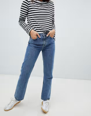 Weekday Voyage organic cotton straight leg jean in blue | ASOS (Global)
