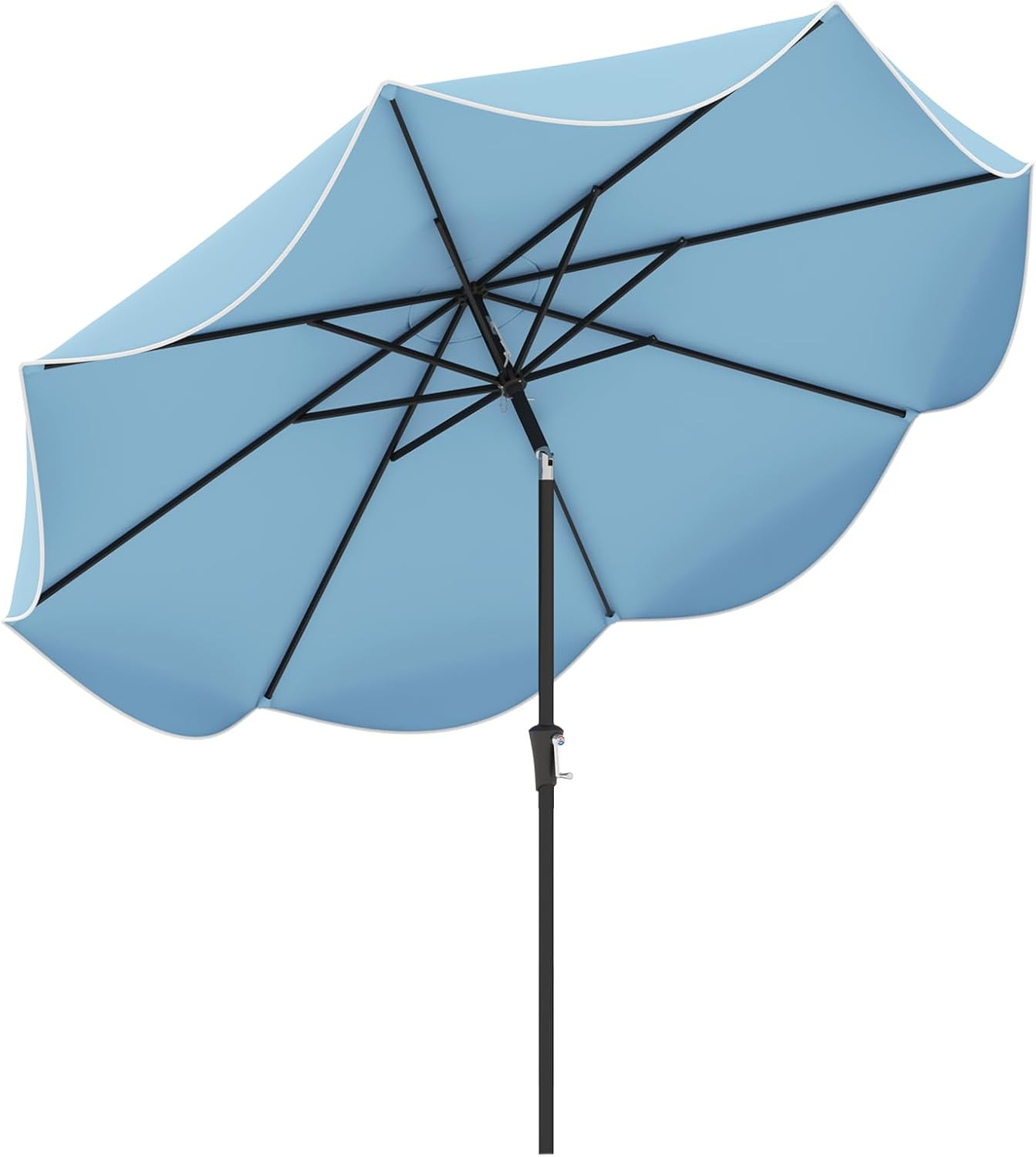 Tangkula 9Ft Patio Umbrella, Outdoor Umbrella with Crank Handle, Push Button Tilt, 2-Tier Beach U... | Amazon (US)