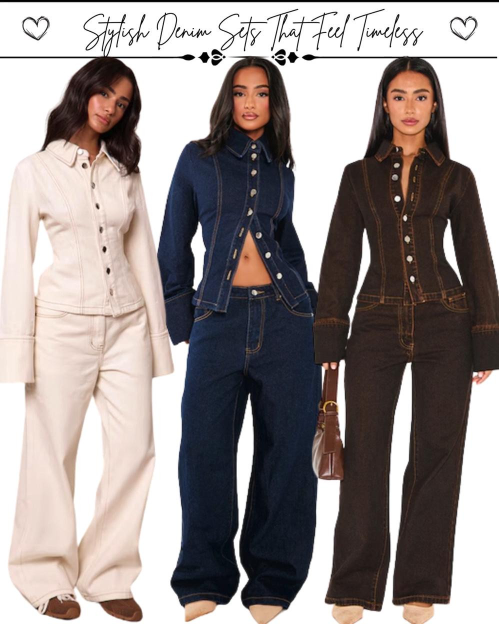 Denim always has a place in a wardrobe, but when it comes as a matching set, it hits differently. While creating this lookbook, I kept reaching for pieces that felt structured yet easy, the kind of sets that instantly make an outfit look styled without needing much else. Clean lines, good fabric, and that polished finish that makes denim feel more elevated than casual.

What I love most about these two pieces is how versatile they are. Worn together, they give that confident, put-together look that works for days when you want to feel styled without overthinking. Worn separately, they become the kind of staples you build multiple outfits around. It’s that balance of quality, style, and everyday wearability that makes them feel like pieces you’ll keep coming back to.

If your style leans toward timeless essentials with a modern edge, high-quality denim sets are one of those quiet upgrades that make getting dressed feel effortless 🤍

#denimtwopiece
#highqualitydenim
#ltkstyle
#timelesswardrobe
#elevatedcasual 

 #LTKMidsize #LTKPetite #LTKPlusSize