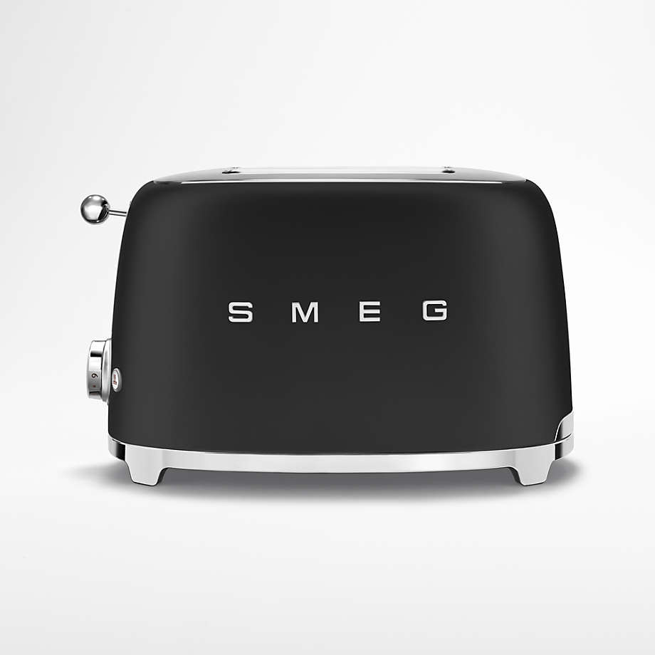 Smeg Matte Black 2-Slice Retro Toaster + Reviews | Crate & Barrel | Crate & Barrel