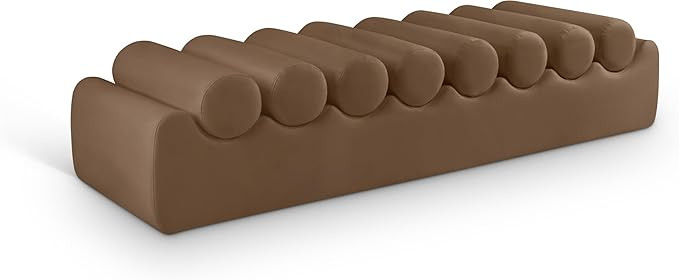 Meridian Furniture Rumble Brown Vegan Leather Bench | Amazon (US)