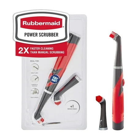 Rubbermaid Power Scrubber with 1 All-Purpose Scrubbing Head and 1 Grout Scrubbing Head | Walmart (US)
