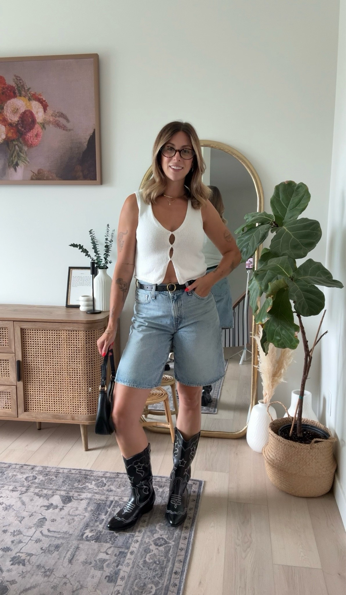 OOTD with Jorts 
Shirt is from aritzia size small 
Shorts are Levi’s size 27 
Boots are old linking similar 
Amazon accessories

#LTKcanada #LTKsummer #LTKstyletip