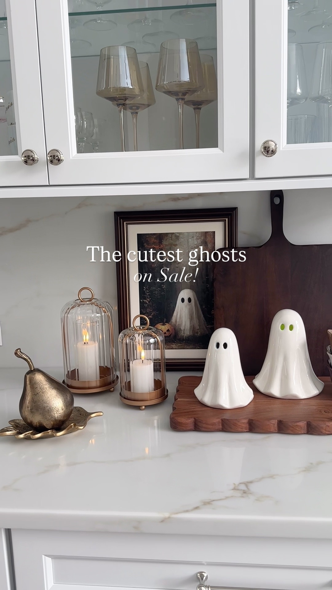 Halloween decorating with these cute ghosts on sale, Halloween artwork, hurricane candleholders, brass pear, wood board and more Halloween styling ideas!

#LTKHome #LTKSaleAlert #LTKSeasonal