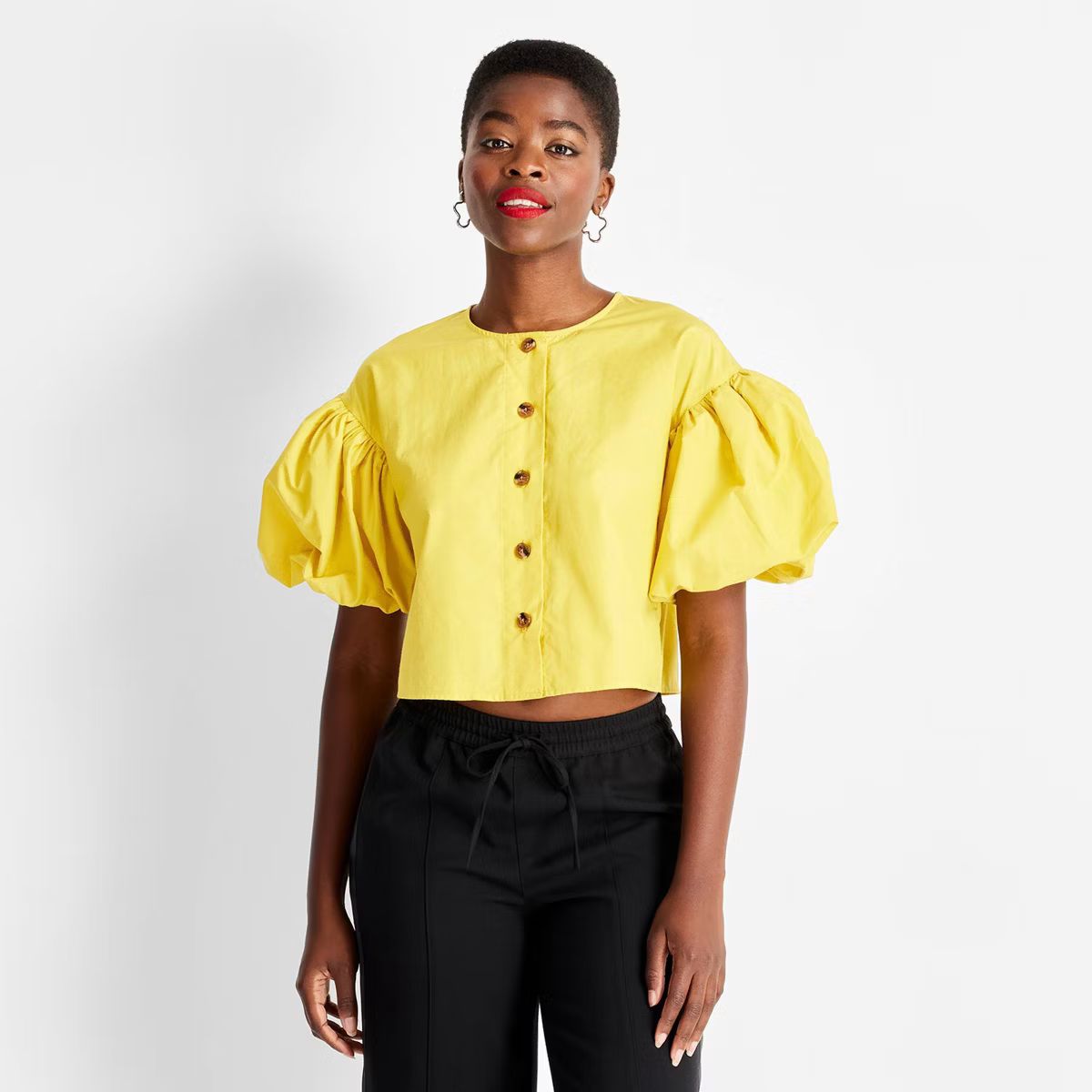 Women's Puff Short Sleeve Top - Future Collective Yellow | Target