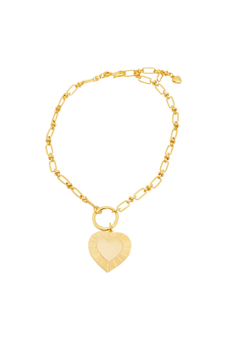 Brinker+Eliza Gold Heart Necklace | LoveShackFancy