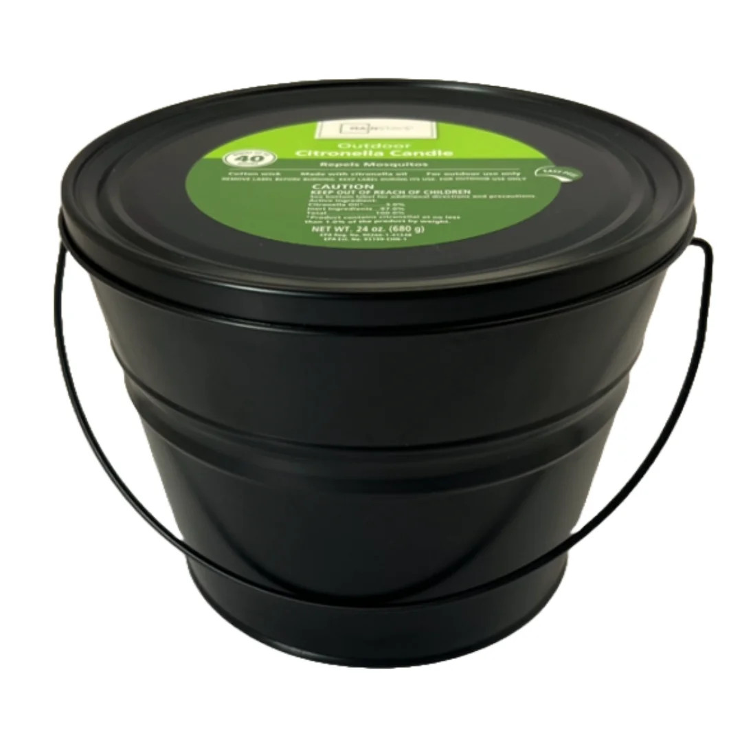 Mainstays Outdoor Citronella Candle 24oz Bucket, Black | Walmart (US)