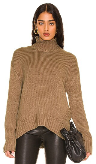 Sola Faux Cashmere Turtleneck in Mink | Revolve Clothing (Global)