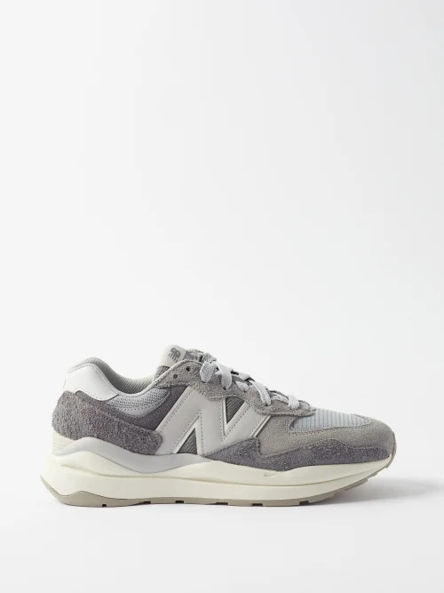 New Balance - 57/40 Suede And Mesh Trainers - Mens - Grey | Matches (US)