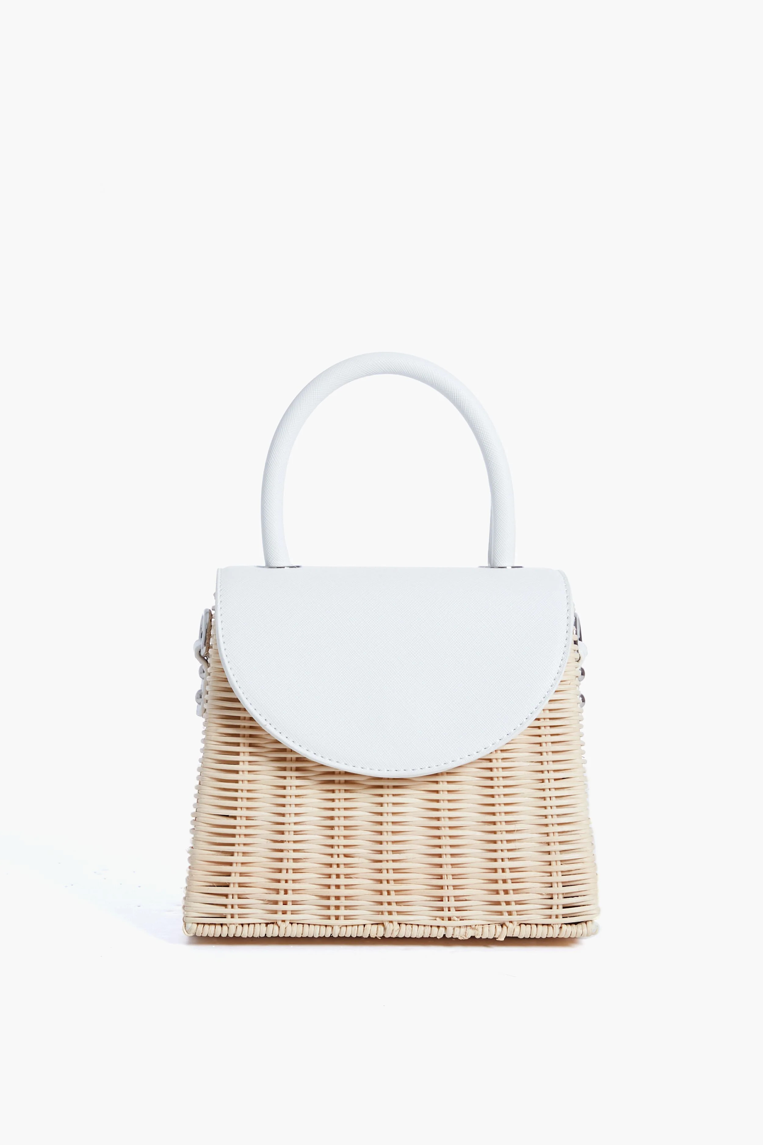 White Donna Wicker Top Handle | Tuckernuck (US)