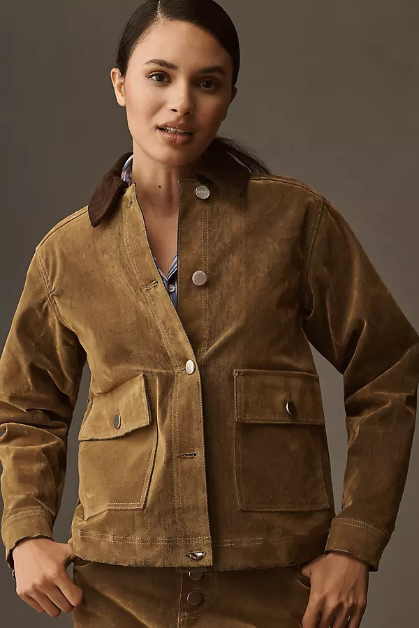 Bark Denim Flock Jacket | Anthropologie (US)