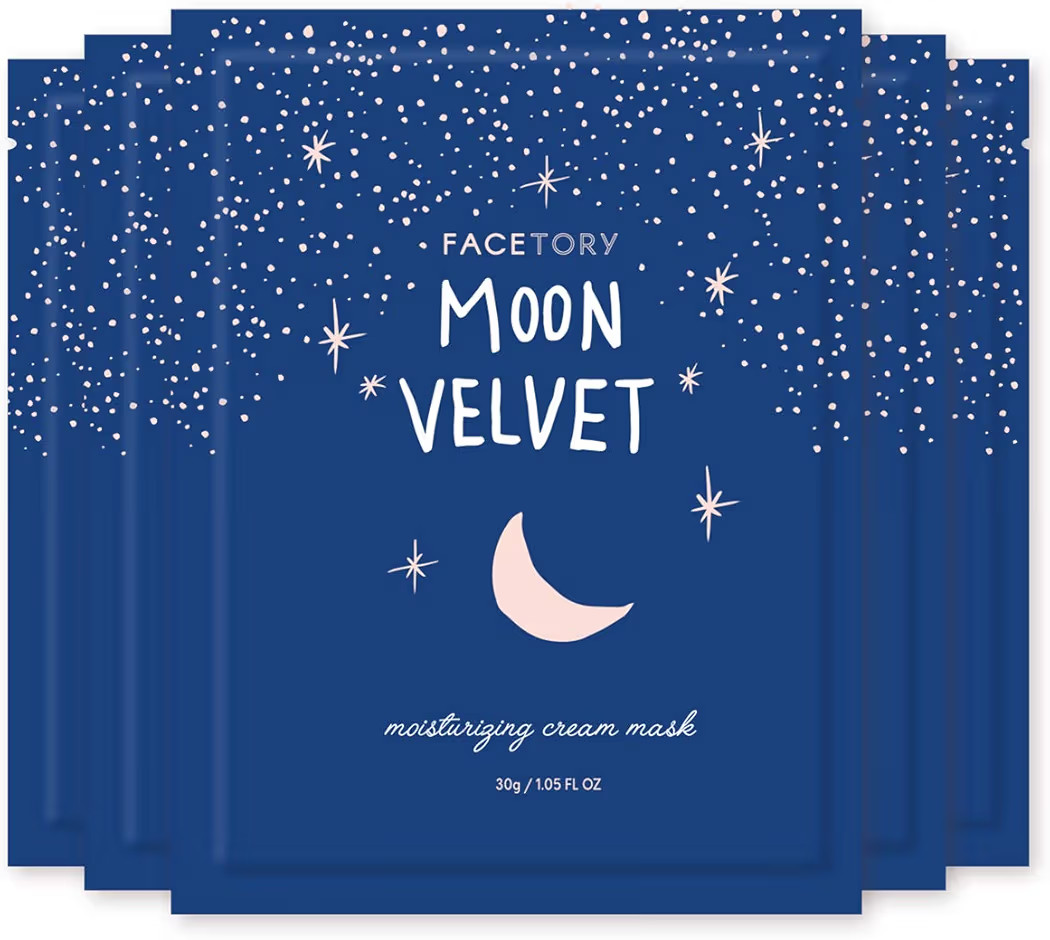 FACETORY K Beauty Face Mask Skin Care - MOON VELVET MOISTURIZING Sheet Mask with Sodium Hyalurona... | Amazon (US)