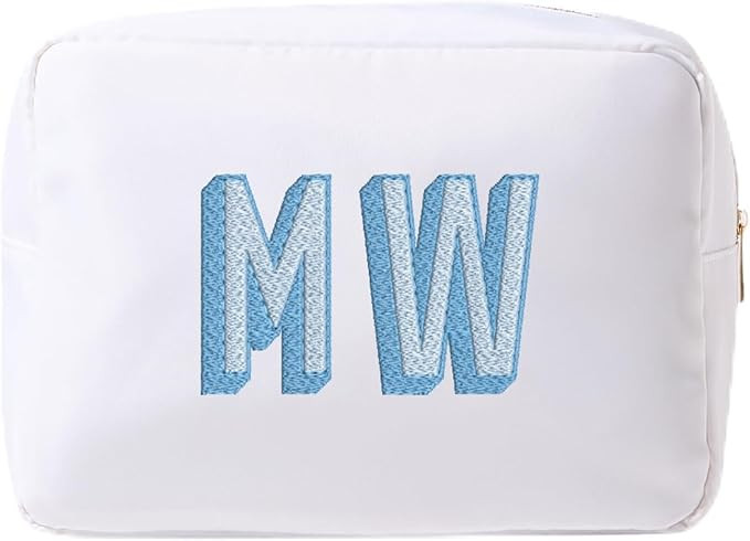 Personalized Nylon Pouch - Large Embroidered Essentials Bag for Women, Makeup, Toiletries, or Tra... | Amazon (US)