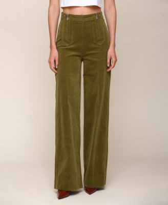 Women's Double-Zipper Wide-Leg Pants | Macy's