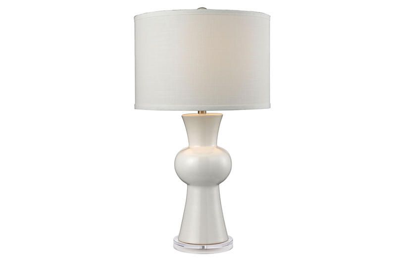 Ceramic Table Lamp, Gloss White | One Kings Lane