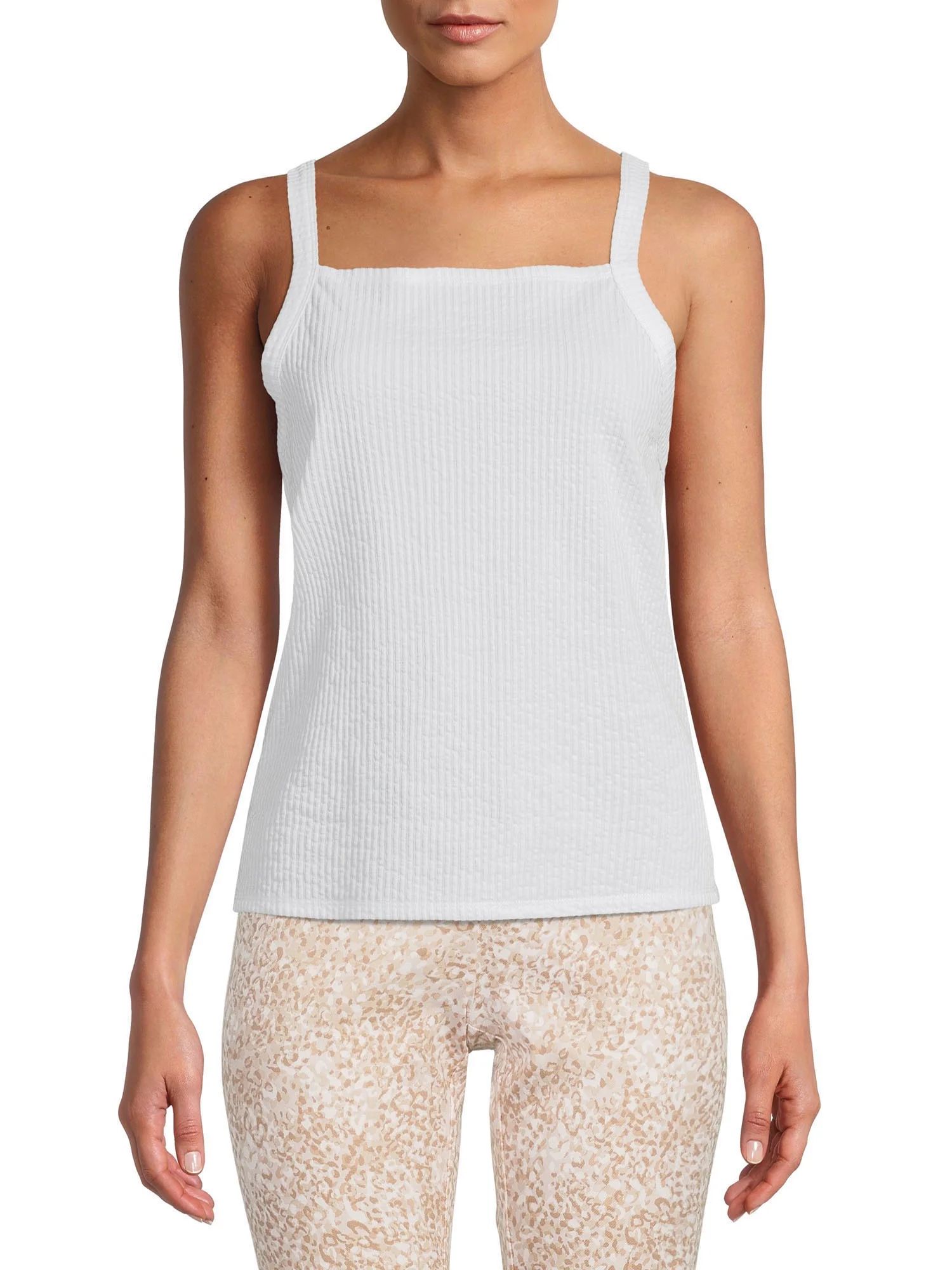Time and Tru Women's Square Neck Tank Top | Walmart (US)