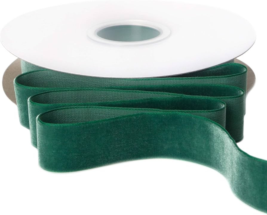 Ribbli Polyester Forest Green Velvet Ribbon,1 Inches,10-Yard Spool,Use for Choker,Gift Wrapping,F... | Amazon (US)