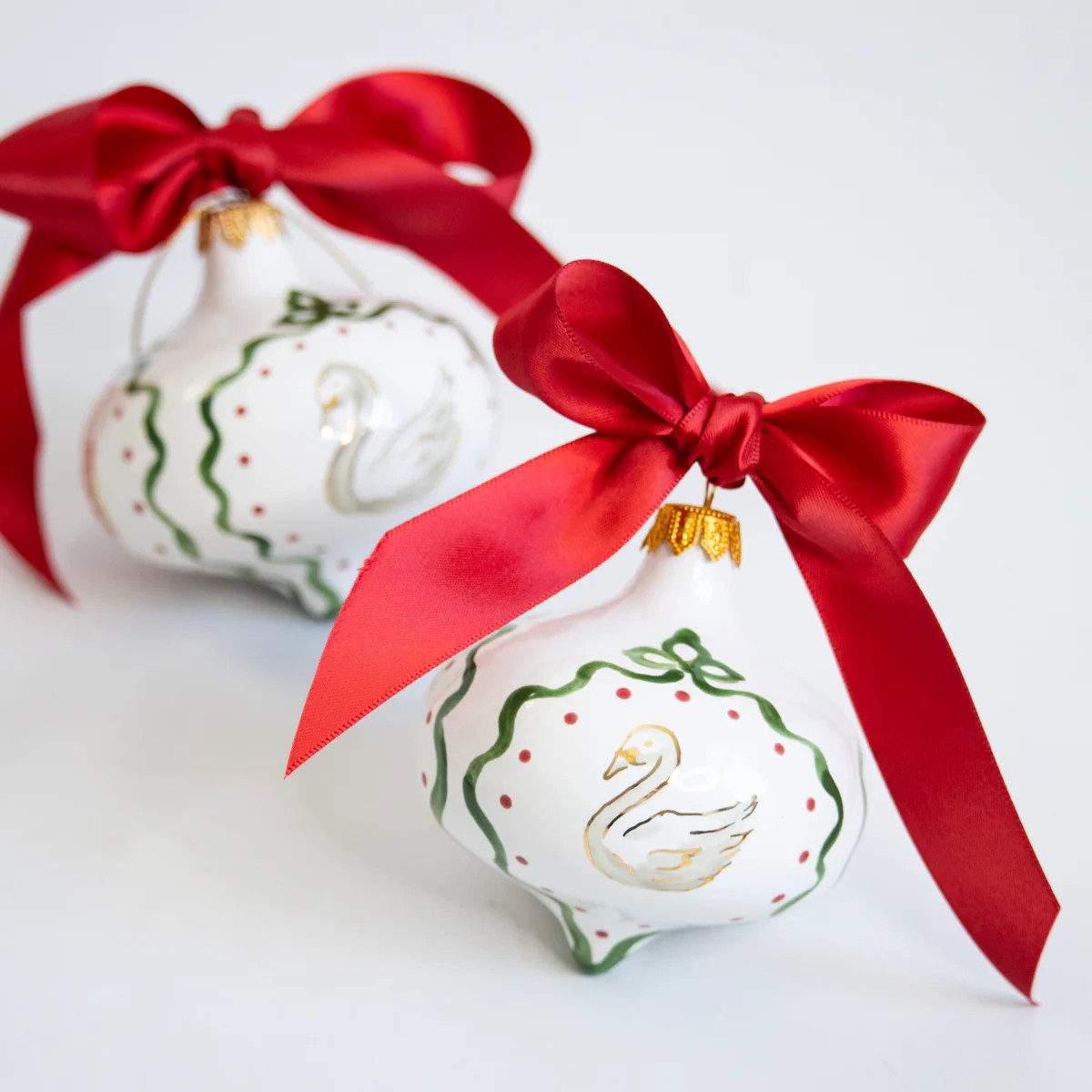 Limited Edition Traditional Swan Heirloom Finial Ornament | Susan Gordon Pottery