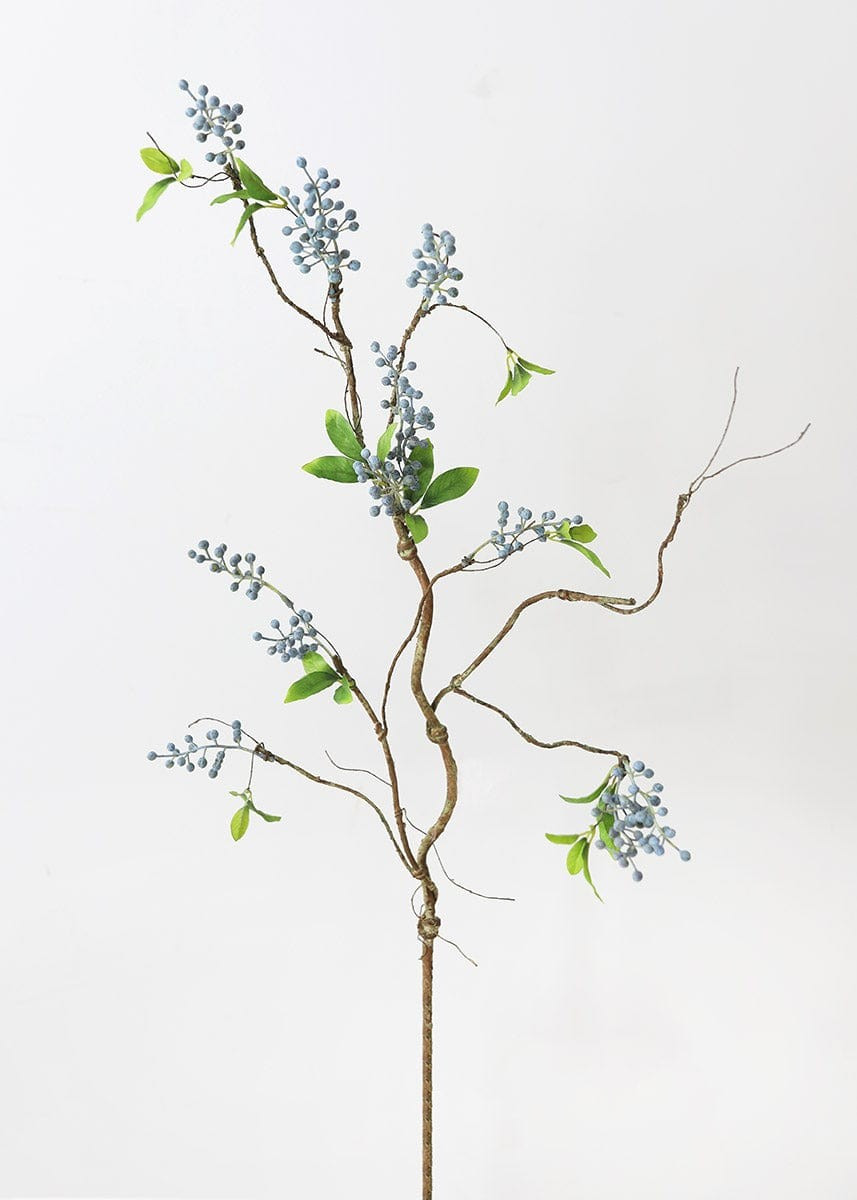 Blue Artificial Mini Berries Branch - 35" | Afloral