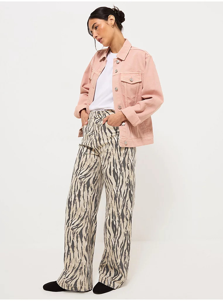 Zebra Print High Waisted Wide Leg Jeans | Women | George at ASDA | George at ASDA