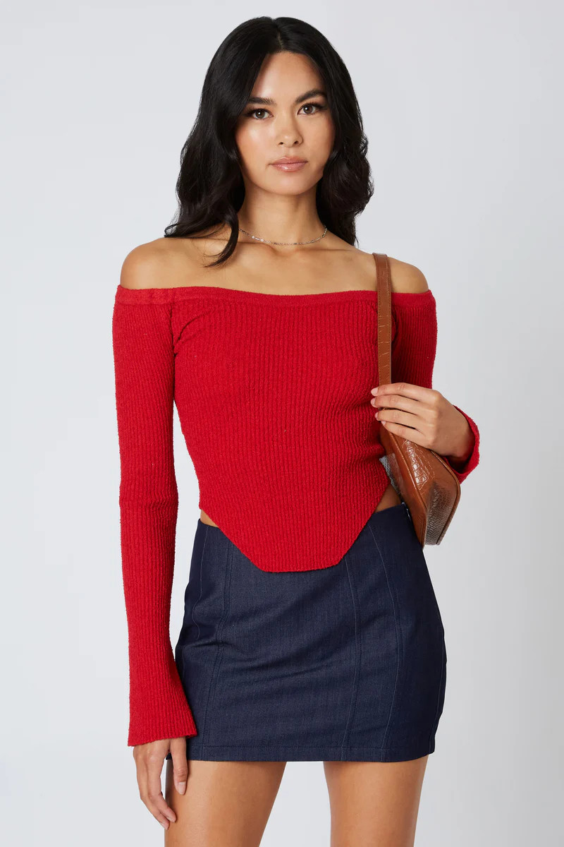 Off The Shoulder Knit Sweater | TandyWear