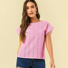 Ruffle Trim Schiffy Top | SHEIN