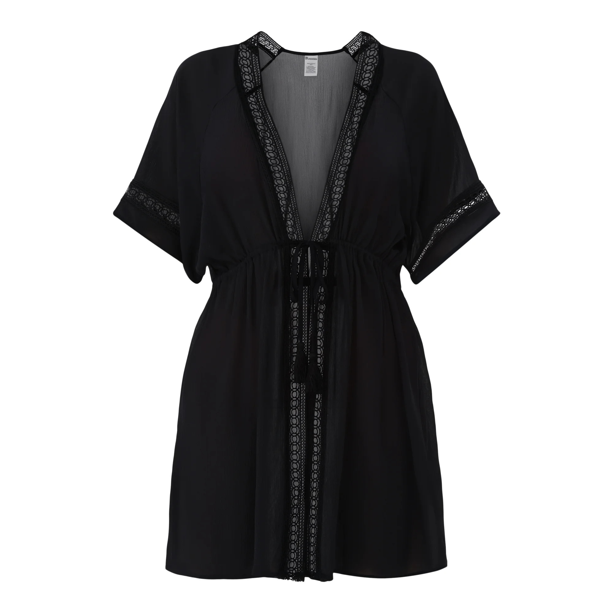 No Boundaries, Women's Crinkle Chiffon Short Coverup Cardigan, Sizes XXS - XXL | Walmart (US)