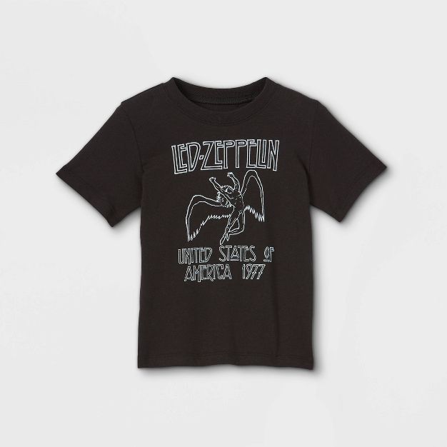 Toddler Boys' Led Zeppelin Short Sleeve Graphic T-Shirt - Black | Target