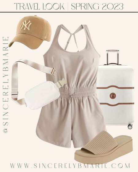 Travel Look 🤍 vacation ready, travel outfit, romper, comfy outfit, spring fashion, summer fashion 

#LTKstyletip #LTKshoecrush #LTKtravel